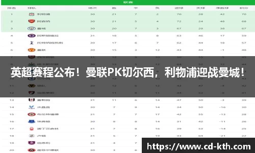 英超赛程公布！曼联PK切尔西，利物浦迎战曼城！